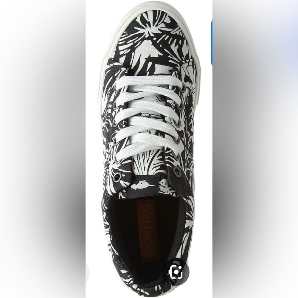 Rocket Dog Black and White Floral Canvas Sneakers
